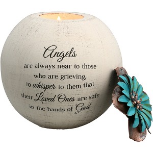 Pavilion Gift Company - Angels are Near - 5" Round Tealight Candle Holder - Candle Holders - 1 of 4