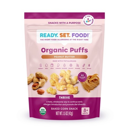 Organic peanut hot sale butter puffs