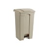 Safco Large Capacity Plastic Step-On Receptacle 23gal Tan 9923TN Step Trash Can - 2 of 3