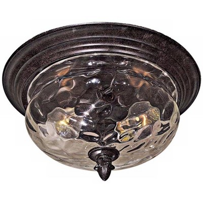 Minka Lavery Industrial Outdoor Ceiling Light Fixture Corona Bronze Damp Rated 7 1/2" Clear Hammered Glass for Post Exterior Barn
