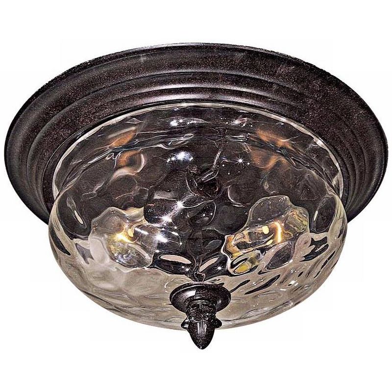 Minka Lavery Industrial Outdoor Ceiling Light Fixture Corona Bronze Damp Rated 7 1/2" Clear Hammered Glass for Post Exterior Barn, 1 of 3