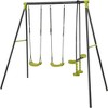 RUVALINO Playground Swings for Outdoor Swing Set, Children Outdoor Playset Place, Suitable for Garden, Courtyard, Green,101”*53.5”*70.8" - 2 of 4