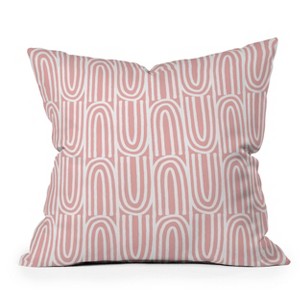 Mirimo Bows Outdoor Throw Pillow Pink/White - Deny Designs - 1 of 3