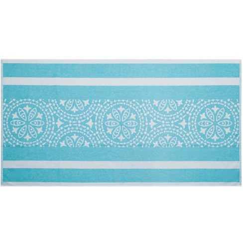 Delilah Home Drytek Beach Towel - 36x70 Inch, 100% Recycled, Quick Dry, Sand-Free, Ultra Soft (Teal)