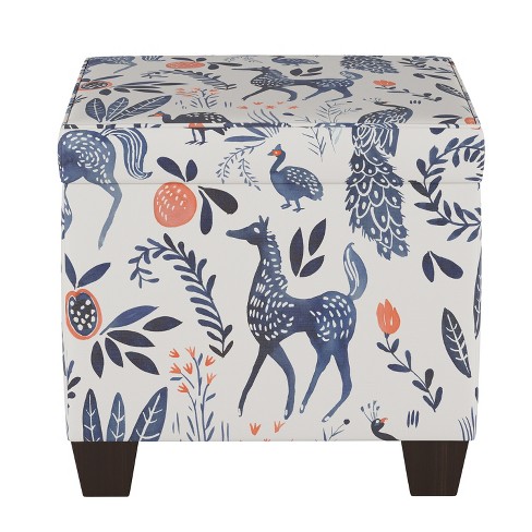 Printed storage store ottoman