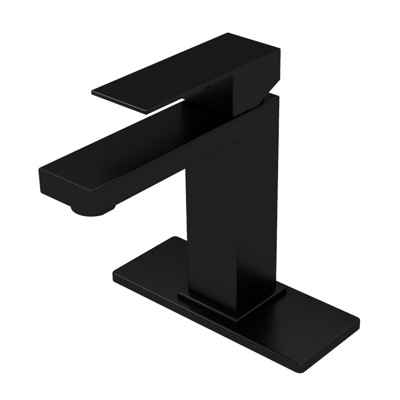 Black Bathroom Faucet, 1 Hole Vanity Faucet in Matte Black, SUS304 Stainless Steel Single Handle Bathroom Sink Faucet