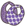 Bacati - Ikat Lilac/Gray Dots/Leopard Muslin 4 pc set of Bibs & Burp Cloths Set - 2 of 4