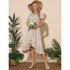 INSPIRE CHIC Women's Summer Flutter Short Sleeve Wrap Ruffle High Low Hem V Neck Floral Midi Dress - 3 of 4