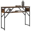 vidaXL Console Table with Shelf Smoked Oak 41.3 in.x11.8 in.x29.5 in. Engineered Wood - 3 of 4