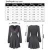 Women's Wrap V Neck Swing Long Sleeve Mini Dress Elastic Waist Fit Flare Dress - 4 of 4