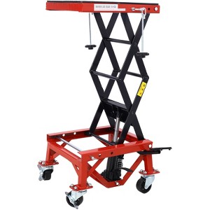 300 Lbs Hydraulic Motorcycle Lift Jack, Motorcycle Scissor Jack Secure Foot Lever, Motorcycle Lift Table with Wheels For Small Dirt Bikes - 1 of 4