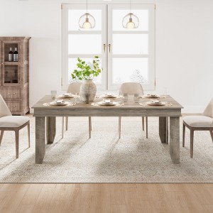Farmhouse Dining Table for 6-8 People,71"Long Wood Kitchen Table with Sturdy Frame&Rustic Wooden Finish,6-8 Seats Large Rectangular Tables for Dinner - 1 of 4