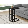 Monarch Specialties Accent Table C-Shaped End Side Snack Living Room Bedroom Metal Laminate Black Marble Look Contemporary Modern - 2 of 3