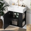 MAYEERTY 21.6 inch Modern Floating Bathroom Vanity with Ceramic Basin - Perfect for Small Bathrooms, Right side storage - 2 of 4