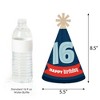 Big Dot of Happiness Boy 16th Birthday - Cone Happy Birthday Party Hats for Adults - Set of 8 (Standard Size) - 3 of 4