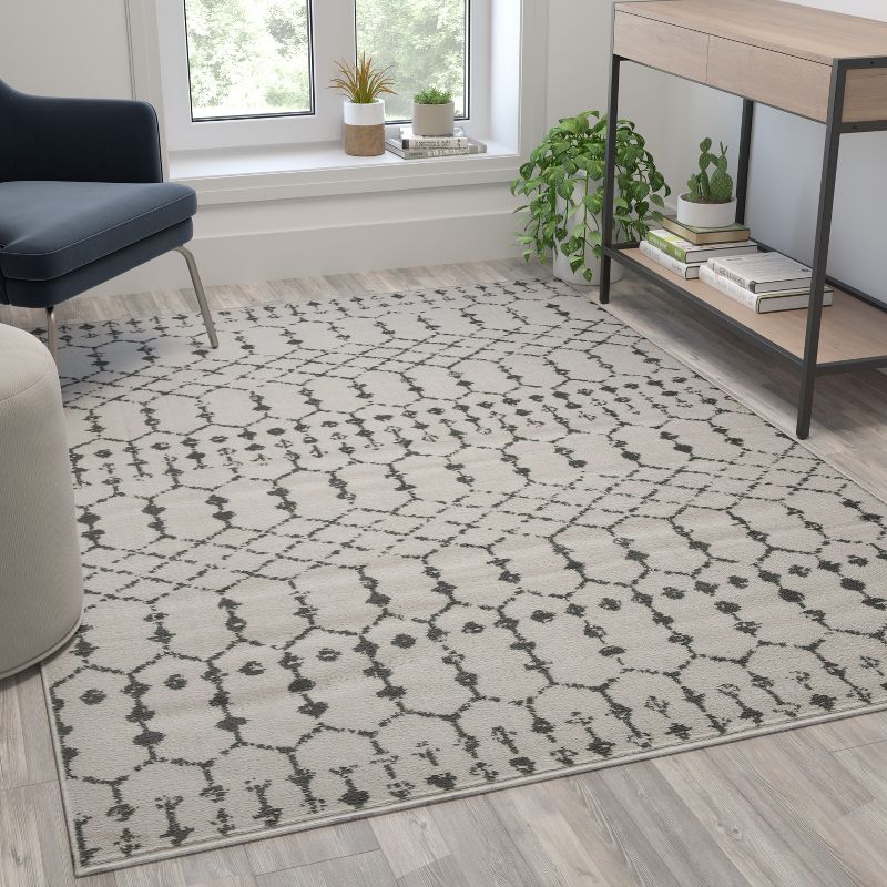Emma and Oliver Modern Design Geometric Bohemian Low Pile Area Rug, 2 of 7