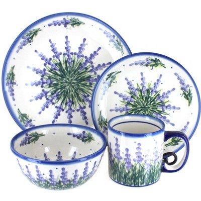 Blue Rose Polish Pottery WR Unikat Dinnerware (4 PC)