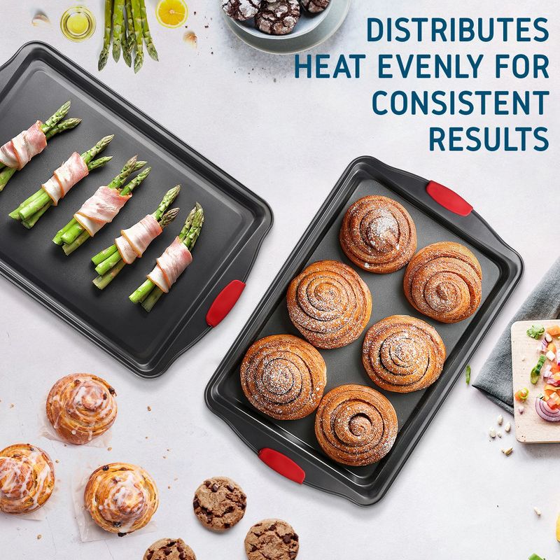 JoyTable Premium Nonstick Bakeware Set, Baking Pan Set with Silicone Handles for Oven, 4 of 5