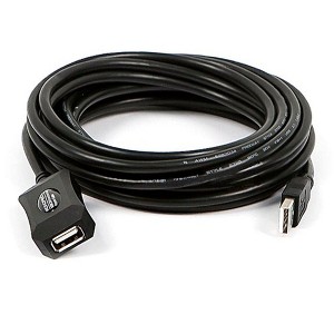 Monoprice USB 2.0 Extension Cable - 16 Feet - Black | USB Type-A Male to Type-A Female, Active, 20/28AWG, Repeater, Kinect & PS3 Move Compatible - 1 of 4