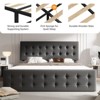 Full Size Upholstered Bed Frame with Storage Drawers and Headboard – Button Tufted Design, Sturdy Wooden Slats, No Box Spring Required, Easy Assembly - 2 of 4