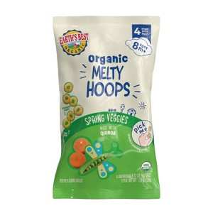 Earth's Best Organic Melty Hoops Spring Veggies Multipack Baby & Toddler Snacks - 1.28oz - 4ct - 1 of 4