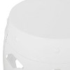 CAVINAS 20"Hollow Open Curved Outdoor End Table,Barrel Side Table for Poolside,Porch,Outdoor Furniture,Metal Accent Indoor&Outdoor Table - 3 of 4