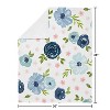Sweet Jojo Designs Girl Baby Security Blanket Watercolor Floral Blue Green and Pink - 3 of 4