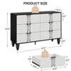 Modern Wooden 6 Drawer Dresser - Vintage Pattern Design, Deep Drawers, Suitable for Bedroom, Living Room, Entryway - 3 of 4