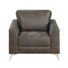 Microfiber Upholstered Chair with Elegant Modern Style, Attached Seat and Reversible Back Cushions, Foam Padding, Solid Wood Frame - 2 of 4