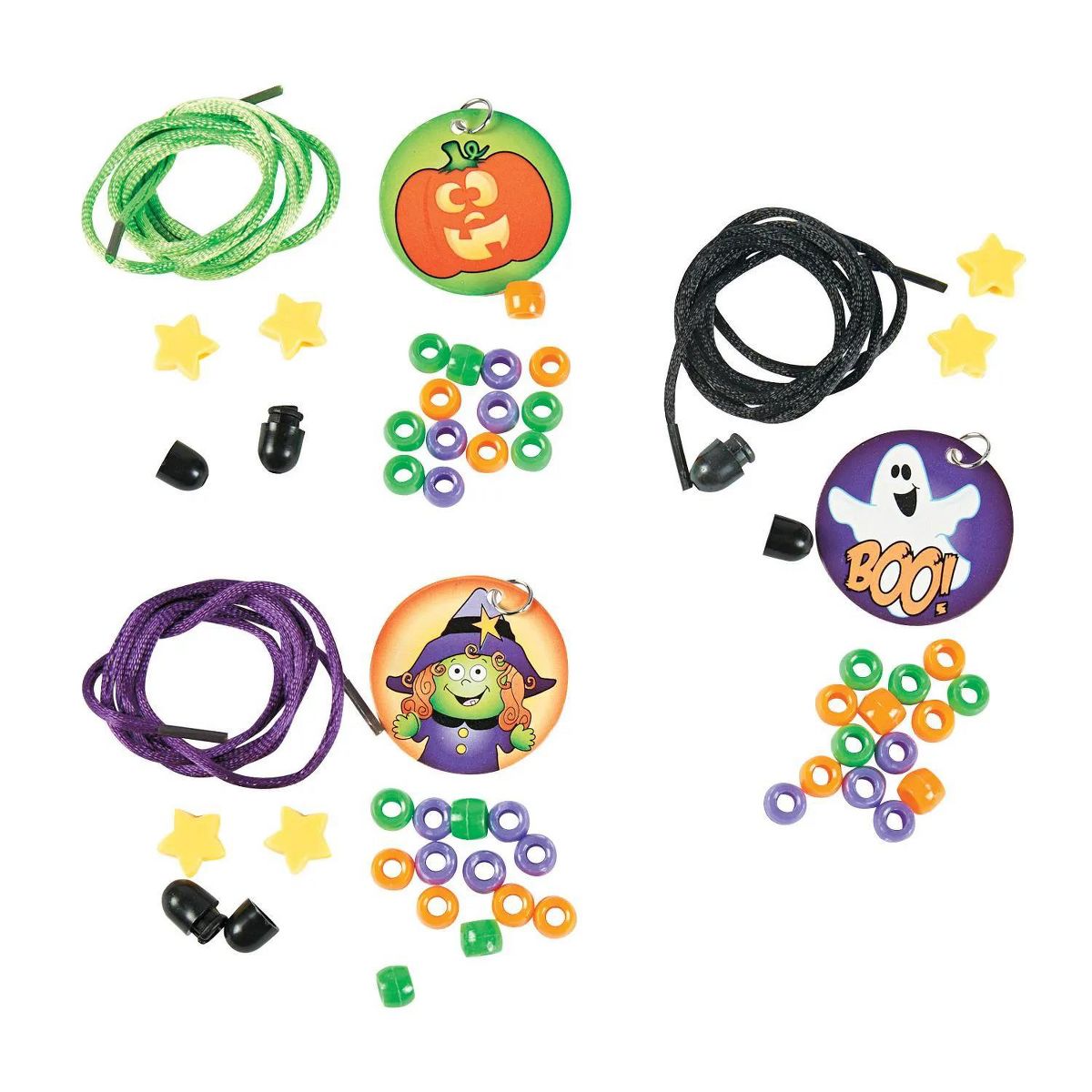 Bulk Beaded Halloween Pendant Necklace Craft Kit - Makes 50 - thumbnail 2