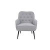 Modern Accent Chairs Linen Armchair, Accent Chairs Modern With Armrest, Accent Chairs Bedroom, Accent Chairs Comfort-Cuddlewood - 4 of 4