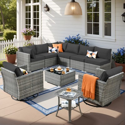 XIZZI Modular Outdoor Patio Furniture Set w/ Optional Coffee Table, Swivel Chair & Firepit - All-Weather, Waterproof & UV-Resistant