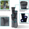 Sunnydaze 41"H Electric Polystone 4-Tier Staggered Pillars Outdoor Water Fountain with LED Lights - 2 of 4