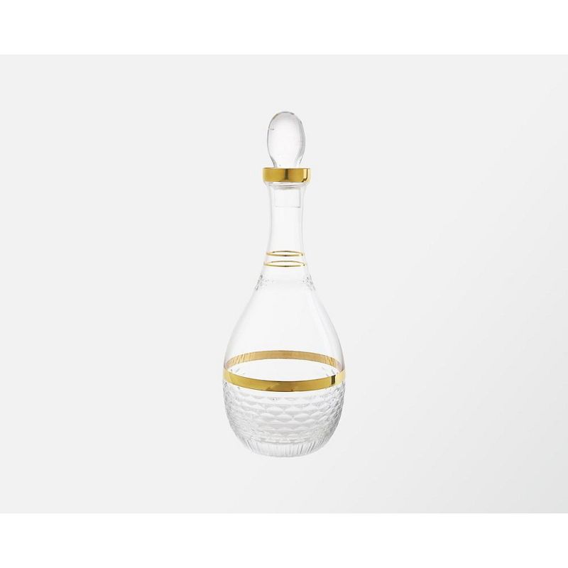 Classic Touch Glass Decanter with Gold and Crystal Detail, 2 of 4