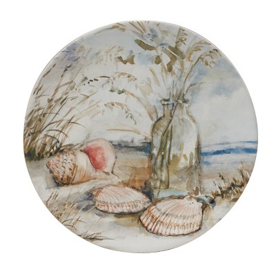Set of 4 Coastal Landscape Ceramic Salad/Dessert Plates