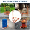 55 Gallon Drum Dolly, 1200 lbs Load Capacity Drum Cart with Bung Wrench Handle & 3 Wheels, Low Profile Steel Oil Drum Caddy for Garages Warehouse - 4 of 4