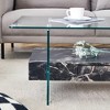 Dolonm 43.3 in. L x 23.6 in. W Two-Tier Coffee Table with Tempered Glass Top & MDF Base, 250lb Capacity Modern Living Room Table - 3 of 4