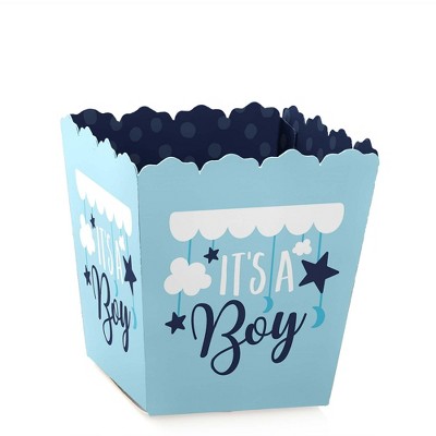 Big Dot of Happiness It's a Boy - Party Mini Favor Boxes - Blue Baby Shower Treat Candy Boxes - Set of 12