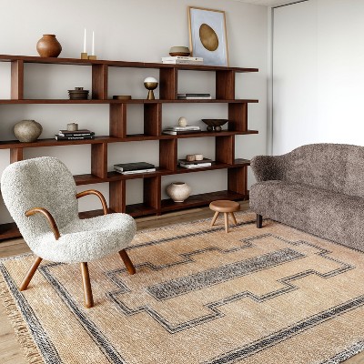 Ginger Tan Cotton-Blend Flat Woven 6' x 9' Area Rug