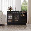 Large Modern Bar Cabinet with Glass Doors & Lights, Storage Buffet for Dining Room as Wine Bar, Coffee Station & Sideboard for Home - 3 of 4