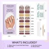 Saviland Women's 20PCS 10 Sizes Semi-Cured Gel Nail Strips Kit - Pink Gold Glitter Design with Tools. - 3 of 4