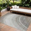 Gray Silver And Beige Abstract Washable Indoor Outdoor Area Rug - 2 of 4