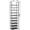 Attop 10 Tiers Shoe Rack 20-25 Pairs Sturdy Shoe Shelf for Bedroom, Closet, Garage, Hallway - 3 of 4