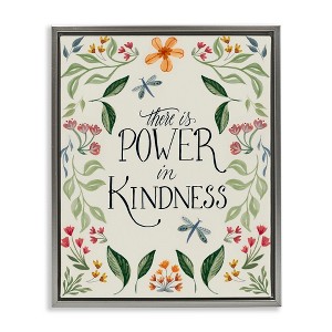 Stupell Industries Floral Power in Kindness Floating Frame Canvas Art - 1 of 4