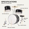3-Piece Junior Drum Set for Kids Beginners, Kids Drum Kit with Full set of silent mats, Adjustable Throne, Cymbal, Pedal & Drumsticks - 2 of 4
