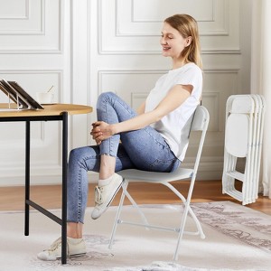 Kumasinova Portable Folding Chairs Set,Stackable Plastic Chairs with Iron Frame,330 LBS Capacity Chairs for Events,Offices,Weddings - 1 of 4