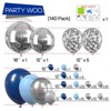 PartyWoo Balloon Arch Kit Blue Navy Light Baby Silver Gray 4D Glitter 18 12 10 5 Inch 140 pcs - 3 of 4