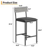Set of 2/4 Upholstered Bar Stools w/ Back, 25.5" Counter Height Stools, Footrest, Metal Frame - 3 of 4