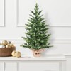 NAYSAYE 2ft Tabletop Christmas Tree Full PE Mini Tree with 230 Tips and Cement Filled Base for Holiday Decor, Green, 18"*18"*24" - 2 of 4