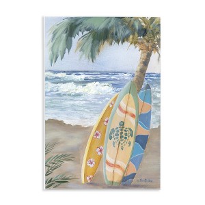 Stupell Industries Fun Summer Surfboards Leaning Palm Tree, 10" x 15" - 1 of 4